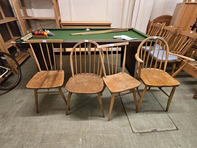 Lot 18 - Four mid-20th century stick back dining chairs