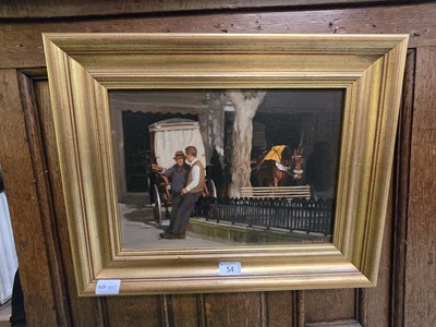 Lot 54 - A framed oil on canvas by artist Andrew...