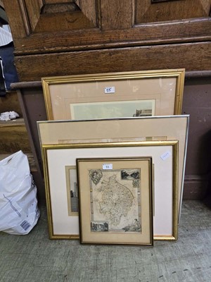 Lot 55 - A framed and glazed coloured map of...