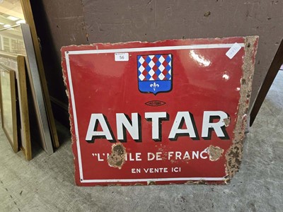 Lot 56 - A French enamel double sided sign 'Antra'