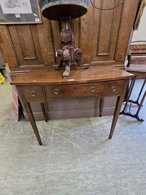 Lot 60 - A late 19th century mahogany bow fronted desk...