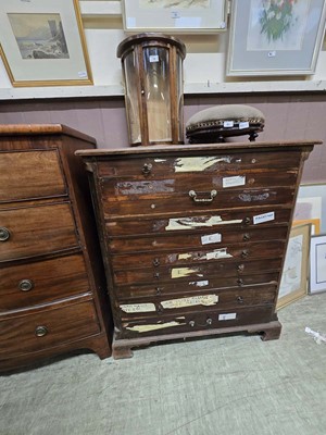 Lot 78 - A 19th century nine drawer draughtsman's chest