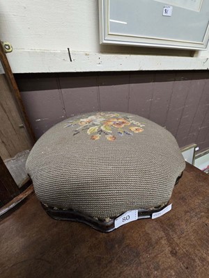 Lot 80 - A Victorian footstool having a woolwork...