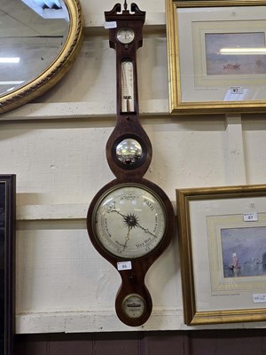 Lot 86 - A 19th century mahogany banjo barometer