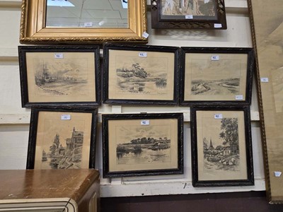 Lot 92 - A collection of framed and glazed etchings by...