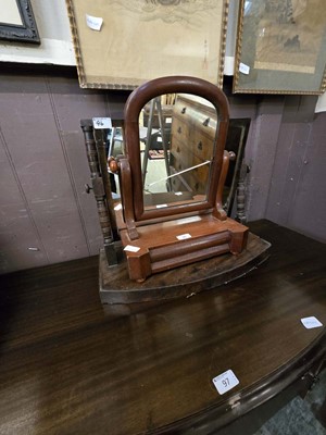 Lot 96 - A mahogany swing toilet mirror together with...