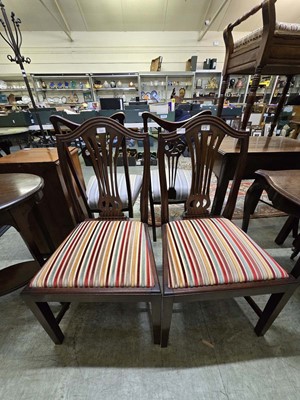 Lot 113 - A pair of reproduction mahogany dining chairs...