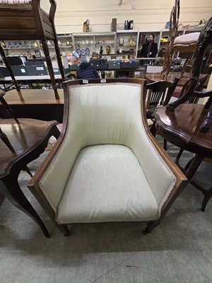 Lot 116 - A 19th century style tub chair with mahogany...