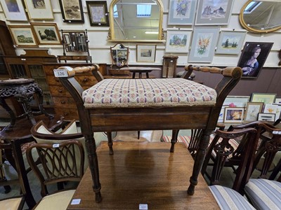 Lot 126 - An Edwardian walnut music stool