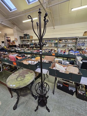 Lot 137 - A cast iron pub table with distressed circular...