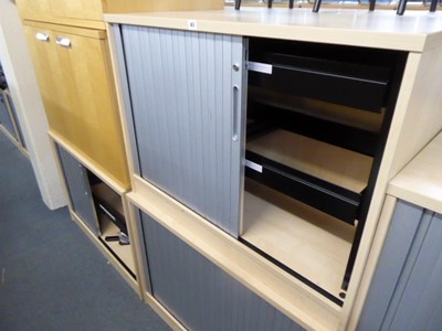 Lot 83 - 3 100cm low level maple and silver tambour...