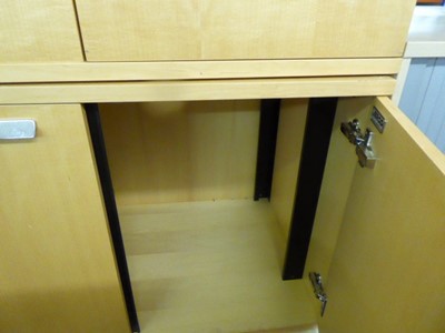 Lot 85 - 2 low level beech 2 door cabinets