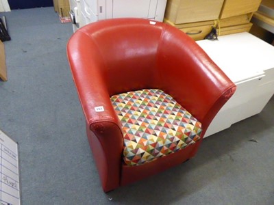Lot 103 - Red cloth tub chair