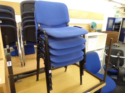 Lot 117 - Stack of 5 blue cloth chairs