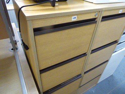 Lot 126 - 47cm light oak 4 drawer filing cabinet