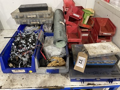 Lot 77 - Various linbins of nuts, bolts and other parts,...