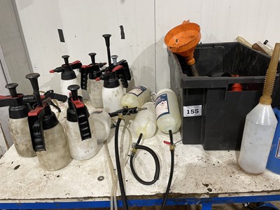 Lot 155 - Range of fluid and fuel portable tanks, break...