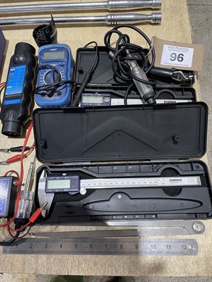 Lot 96 - 2 digital callipers, various test equipment, etc