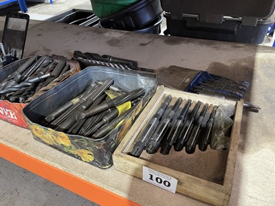 Lot 100 - Range of drill bits, reamers, adjustable...