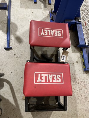 Lot 164 - Two Sealey workshop mobile stools