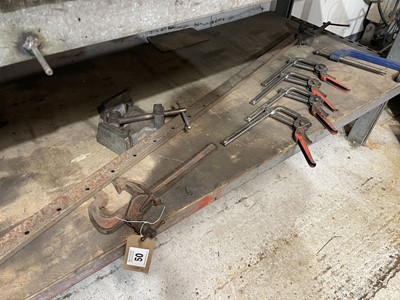 Lot 50 - Carver clamp, 5 other clamps, a corner clamp...