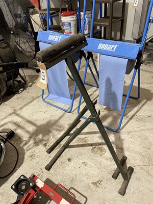 Lot 173 - Two folding roller feed stands