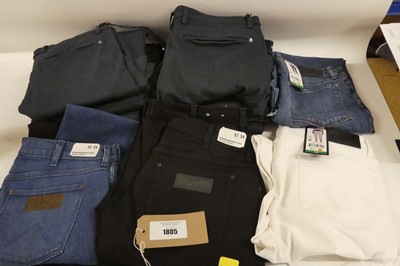 Lot 1805 - Approx. 15 pairs of branded trousers/jeans. To...