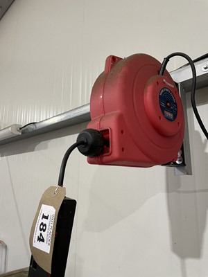 Lot 184 - Sealey wall mounted retractable single phase...