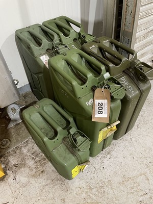 Lot 208 - Five various jerry cans