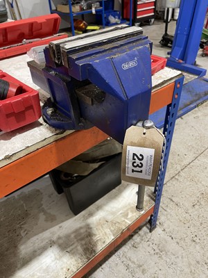 Lot 231 - 2.45m orange & blue workbench with shelf under,...