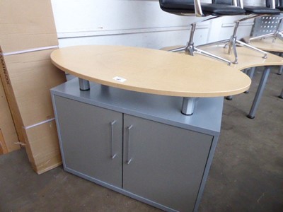Lot 207 - 120cm office unit with oval top and 2 door...