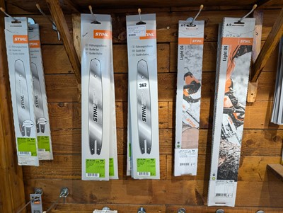 Lot 362 - Range of Stihl chainsaw accessories with guide...