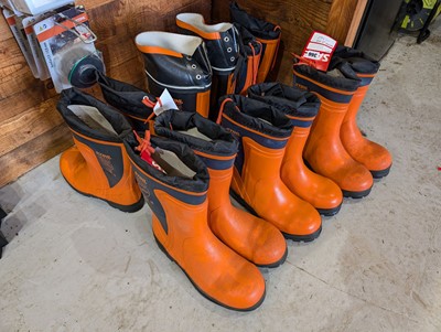 Lot 366 - 6 pairs of assorted sized Stihl boots