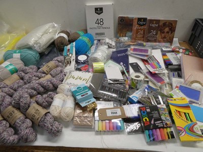 Lot 3544 - Large bag of art, craft and stationary...