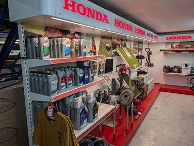 Lot 451 - Honda branded shop retail display shelving,...