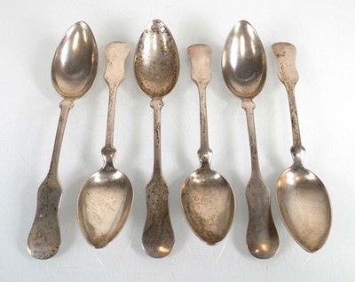 Lot 393 - A set of six Austro/Hungarian silver table...