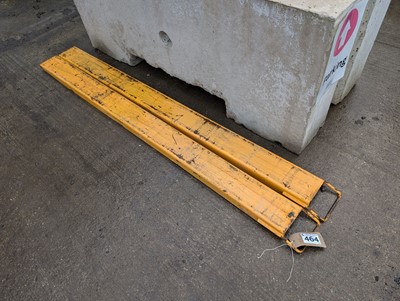 Lot 464 - Pair of yellow forklift extension forks