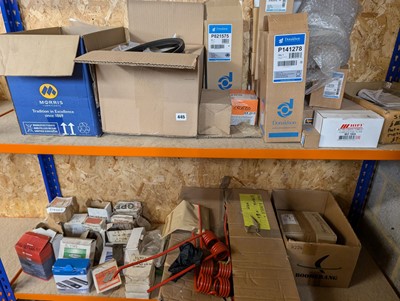 Lot 445 - Two shelves of assorted spare parts to include...