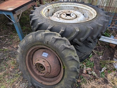 Lot 491 - Four various tractor wheels and tyres