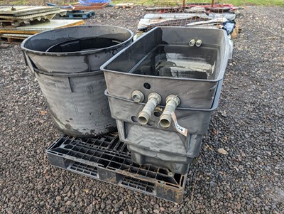 Lot 504 - Four various polypropylene water tanks,...