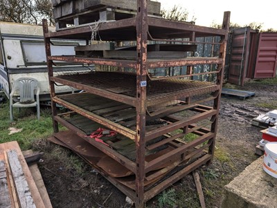 Lot 500 - Welded steel heavy 6 shelf rack, approx. 8ft x...