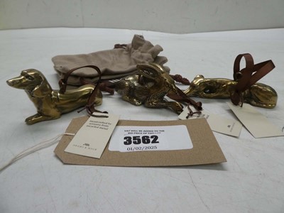 Lot 3562 - 3 Adams & Mack Xmas brass tree decorations...