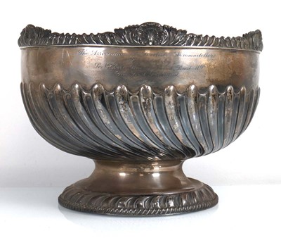 Lot 427 - A Victorian silver punch bowl with gadrooned...