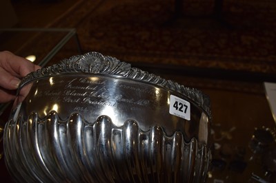 Lot 427 - A Victorian silver punch bowl with gadrooned...