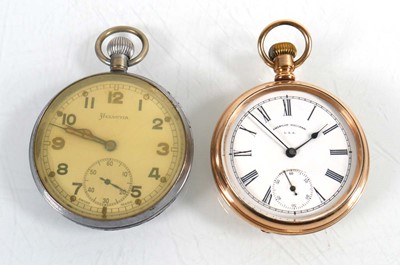 Lot 429 - A gold plated open face pocket watch by...