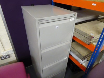 Lot 14 - 4 drawer filing cabinet