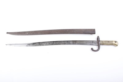 Lot 92 - French M1866 Yataghan sword bayonet, no. 16763,...