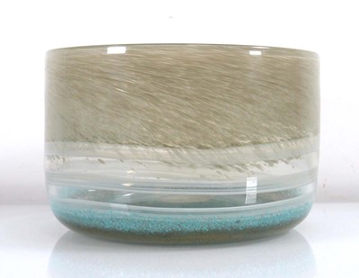 Lot 334 - A large modern pale blue glass bowl in the...