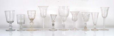 Lot 336 - Ten 19th century and later drinking glasses...