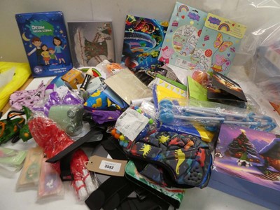 Lot 3592 - Large bag of novelty toys, colouring packs,...